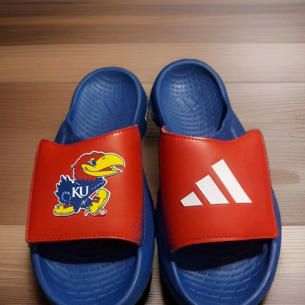 Adidas X NCAA Lightblaze Slides Kansas Jayhawks Royal Red Blue Men's Size 7